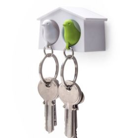 QUALY Mini Duo Sparrow Keyring,White,Green