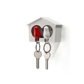 QUALY Duo Sparrow Keyring,White,Red