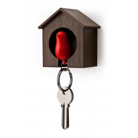 QUALY Sparrow Keyring,Brown,Red