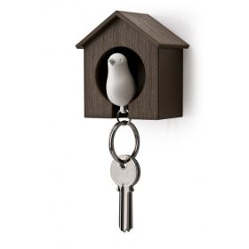 QUALY Sparrow Keyring,Brown,White